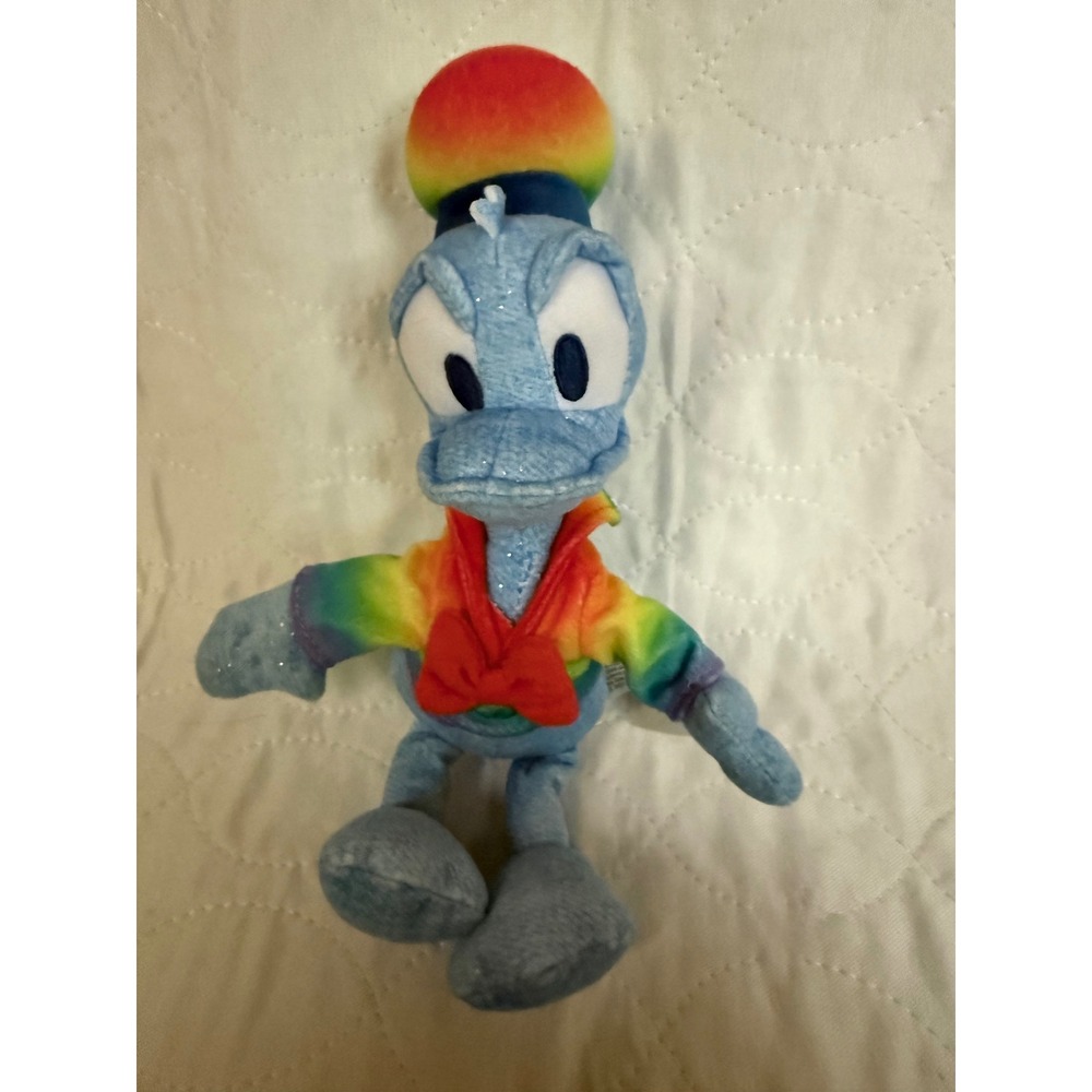 Disney Rainbow Collection Donald Duck Plush Blue Glitter Just Play 10 Inch Toy